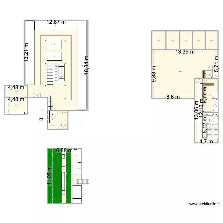 Magnum V6. Plan de 14  et 557 m²