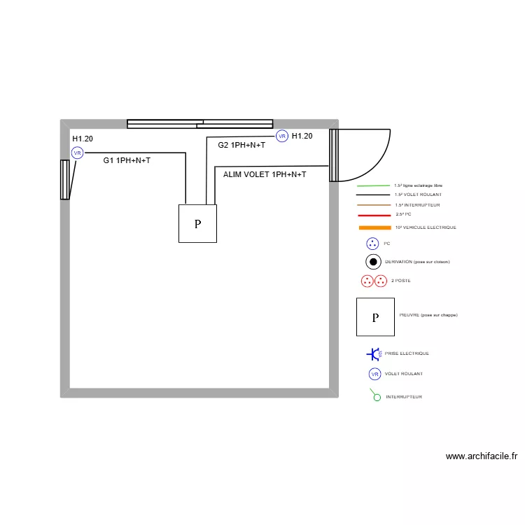 FABIEN VOLET ROULANT. Plan de 1  et 16 m²