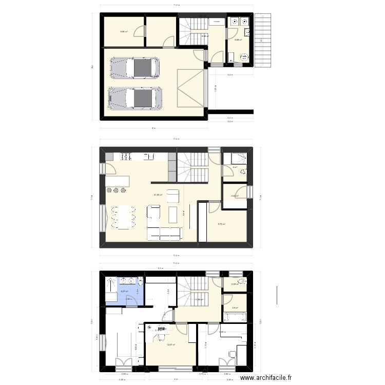 Villa GREG-GéGé 2025 V4. Plan de 14 pièces et 171 m2