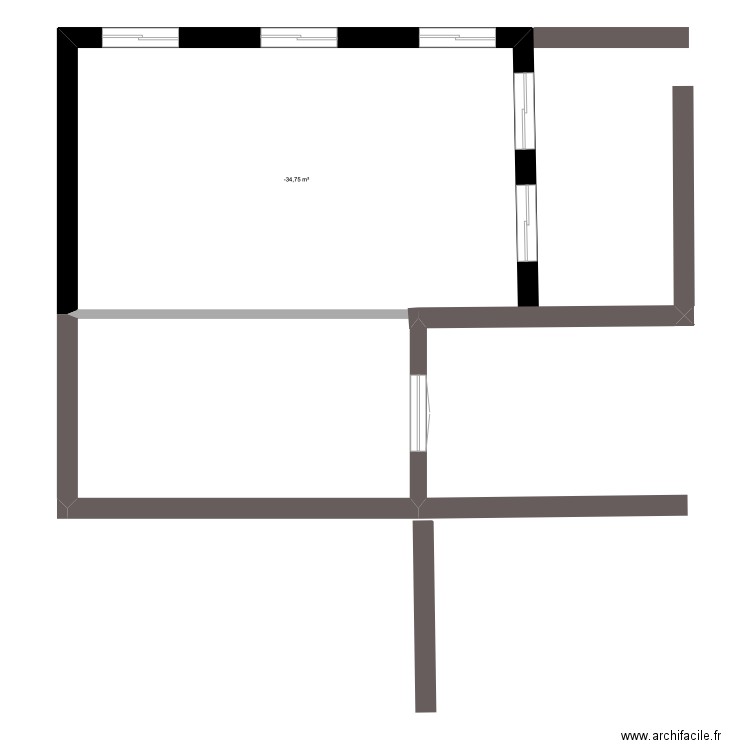 projet 2. Plan de 1 pièce et 80 m2