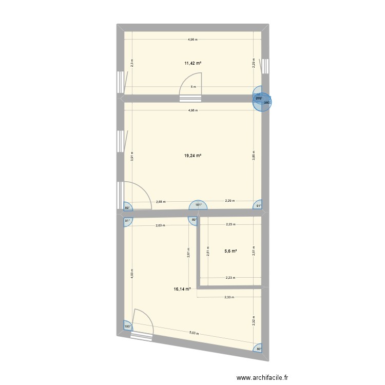 Maison. Plan de 4 pièces et 52 m2