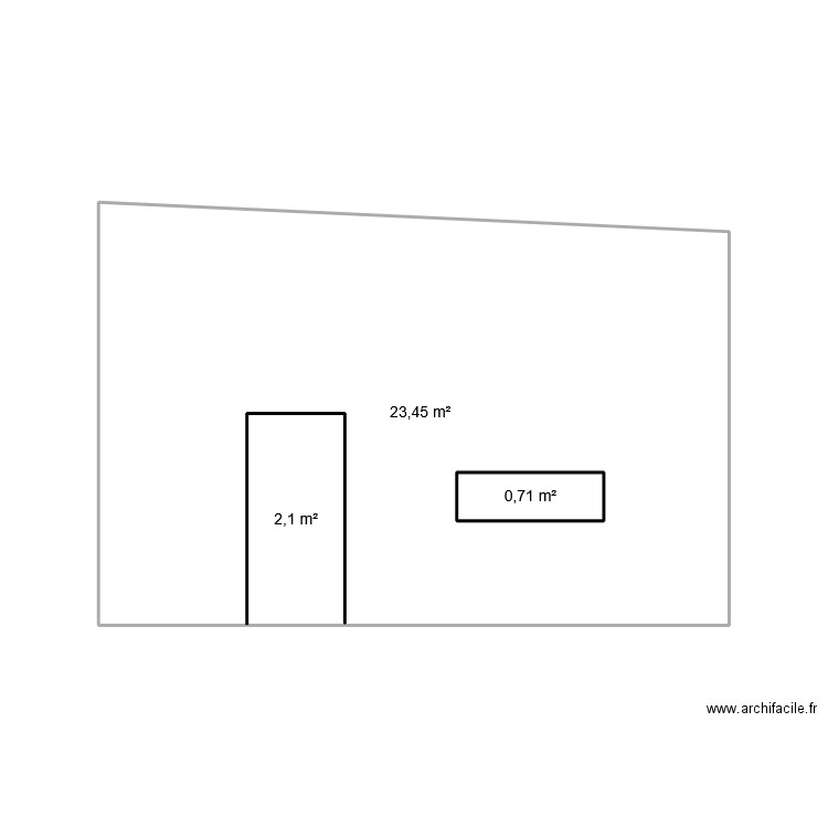 Facade garage Sud. Plan de 3 pièces et 27 m2