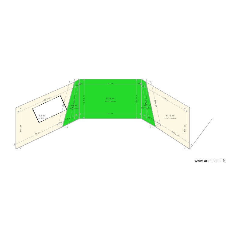 lapell. Plan de 5 pièces et 27 m2