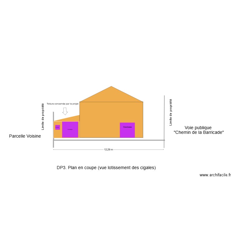 Plan de coupe lotissement des cigales toiture. Plan de 0 pièce et 0 m2