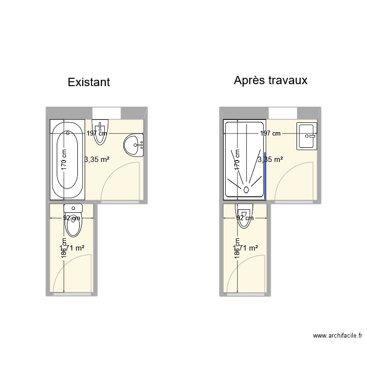 BELMONT Jeannine. Plan de 4 pièces et 10 m2