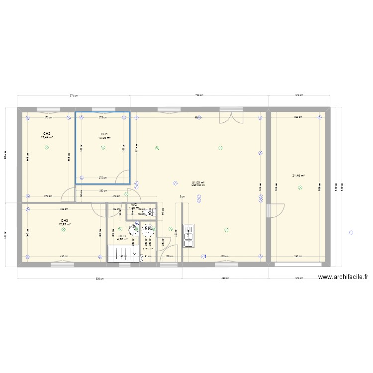 le grand aubat 01. Plan de 10 pièces et 115 m2