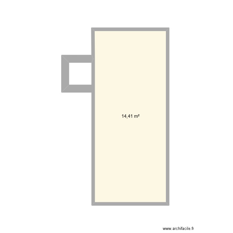 garage. Plan de 1 pièce et 14 m2