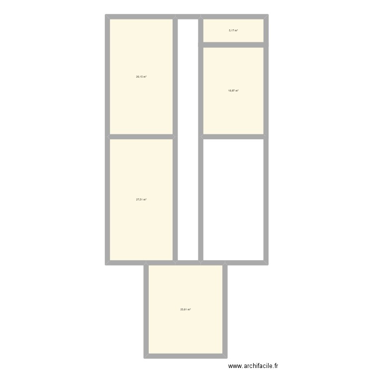 chambre. Plan de 5 pièces et 101 m2