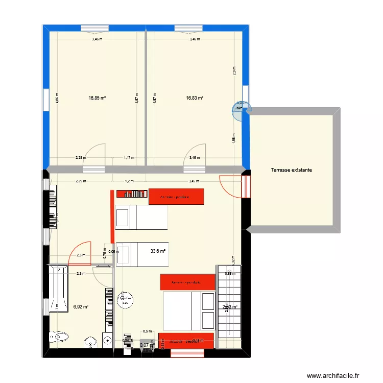 &eacute;tage modifs 2025. Plan de 