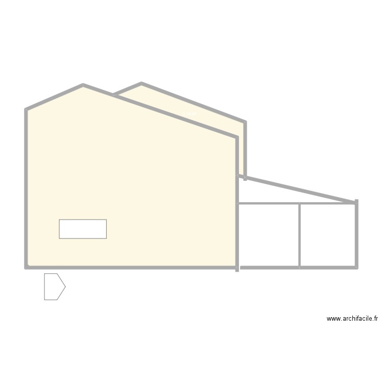 FACADE SUD. Plan de 4 pièces et 58 m2
