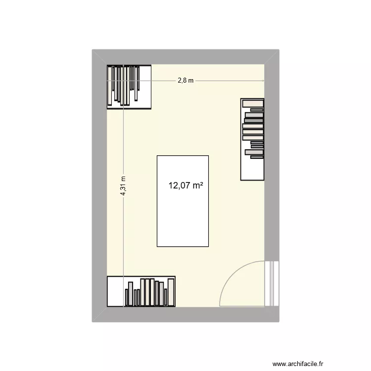 Bureau Magali. Plan de 1 et 12 m² Bureau Magali. Plan de 1 et 12 m²