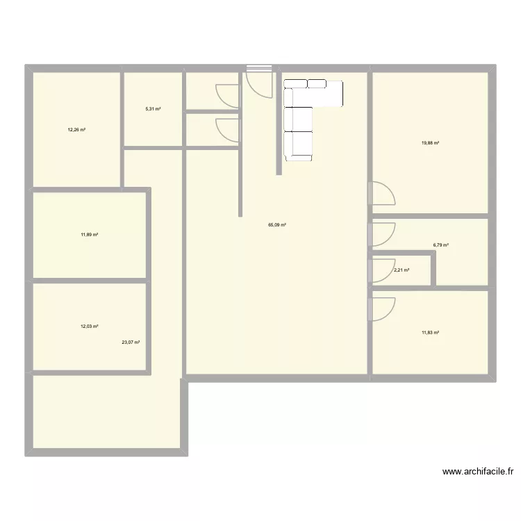 PAULINE. Plan de 10  et 170 m²