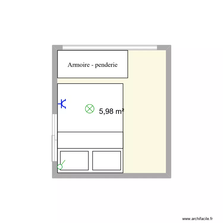 chambre tiny house alexis p. Plan de 1  et 6 m²