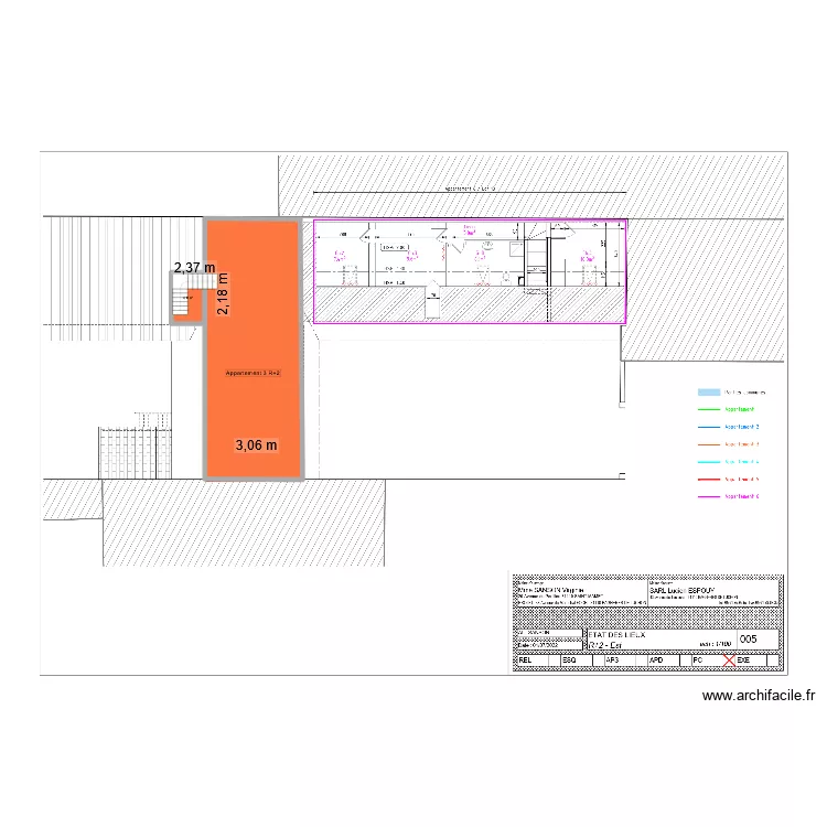 R+2 2. Plan de 2  et 73 m²