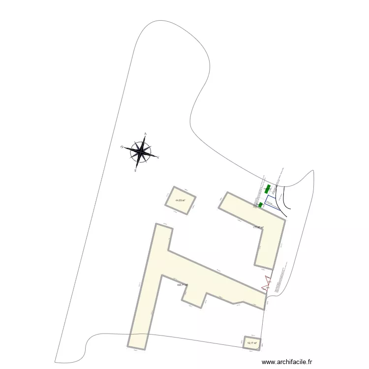 Ferme portails. Plan de 4  et 704 m²