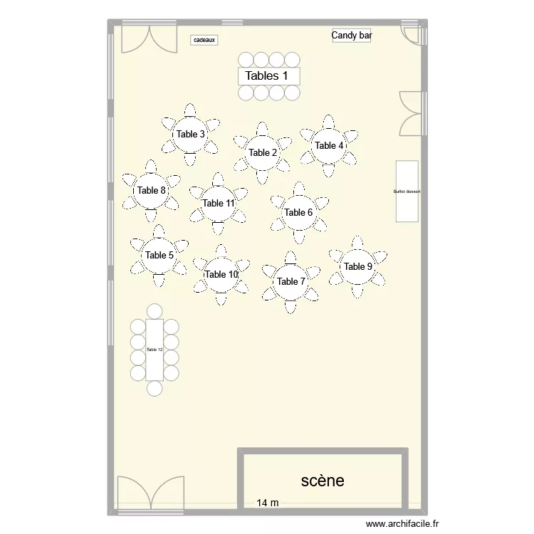 mariage. Plan de 2  et 326 m²