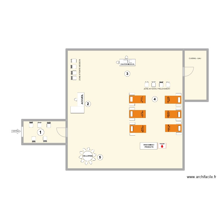 GOSSELIES - Institut Saint Anne. Plan de 3 pièces et 118 m2