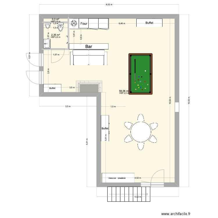 Cave saint Maur_Soluce 2. Plan de 3 pièces et 61 m2
