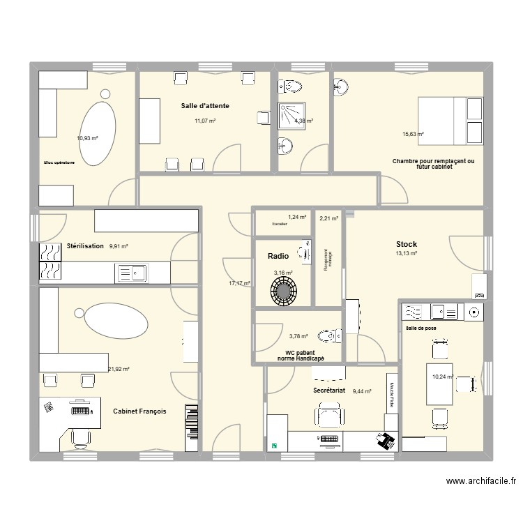 Libos 2. Plan de 14 pièces et 134 m2
