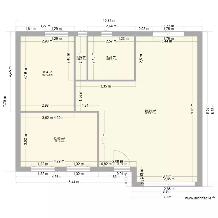 plan facade. Plan de 