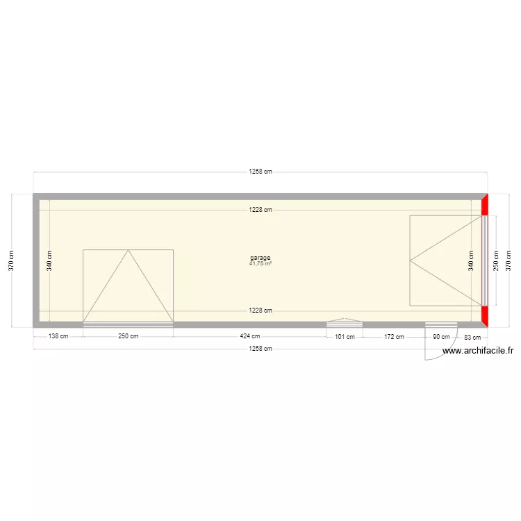 vue de dessus du garage 1. Plan de vue de dessus du garage 1. Plan de