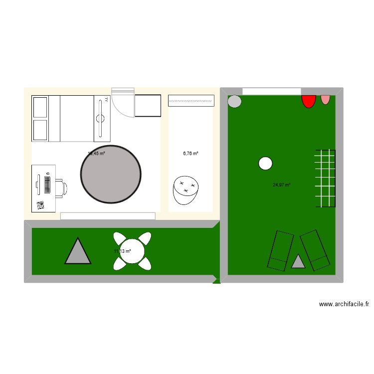 hugo. Plan de 4 pièces et 62 m2