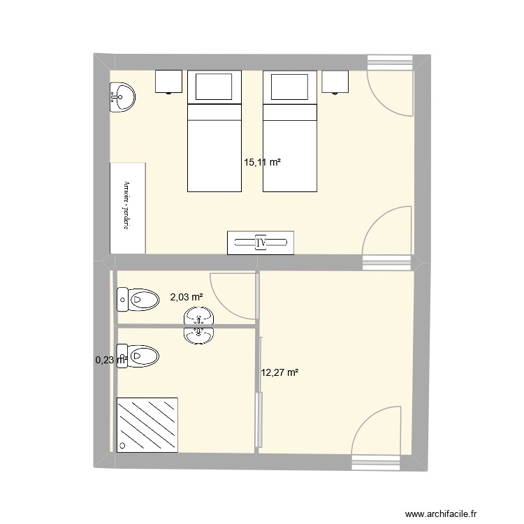 G&icirc;te p&egrave;lerin PMR. Plan de 0 pièce et 0 m2
