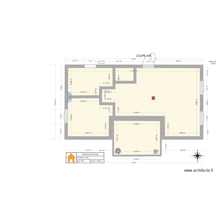 maison MEUSSIA plancher. Plan de 4 pièces et 134 m2