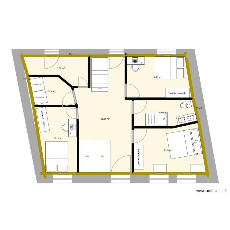 as_build_2. Plan de 10 pièces et 68 m2