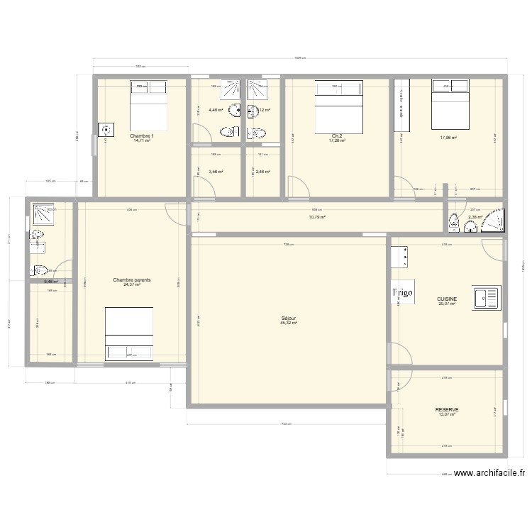 RESIDENCE BS. Plan de 14 pièces et 189 m2