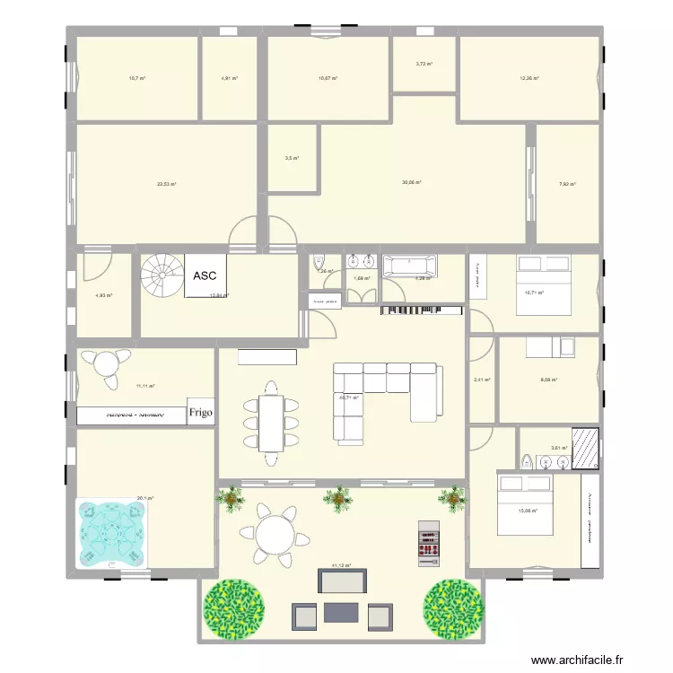 IMM. Plan de 23  et 286 m²