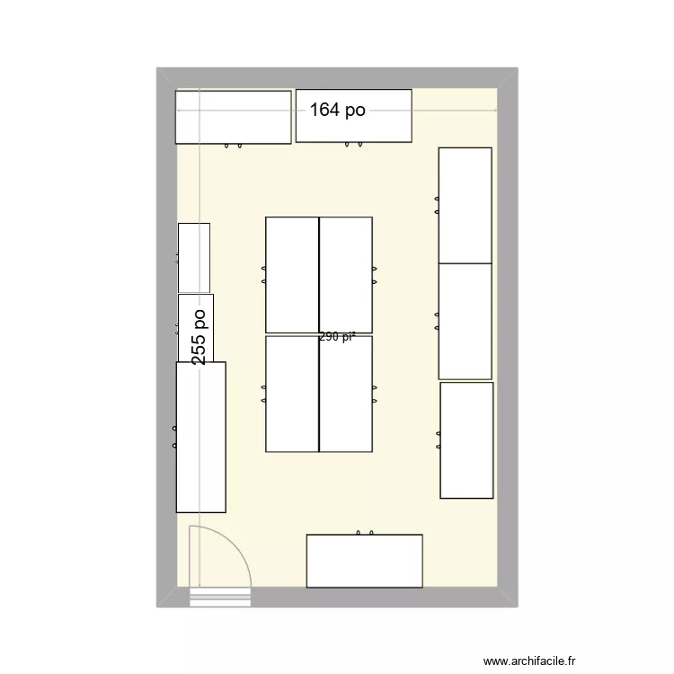 Bureau. Plan de 1  et 27 m²