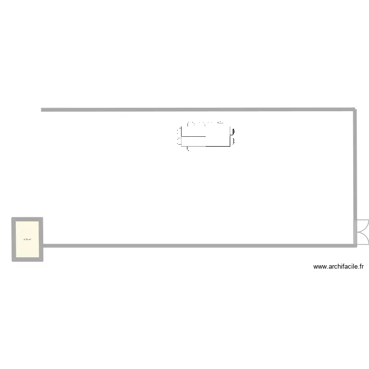 salle mariage. Plan de 1  et 5 m²