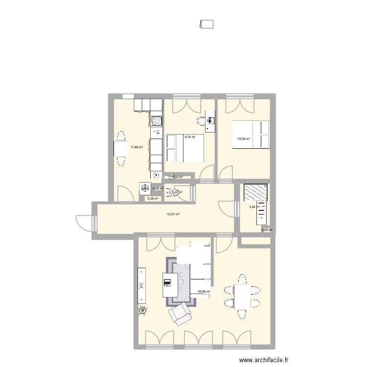 allonville 2. Plan de 11 pièces et 84 m2