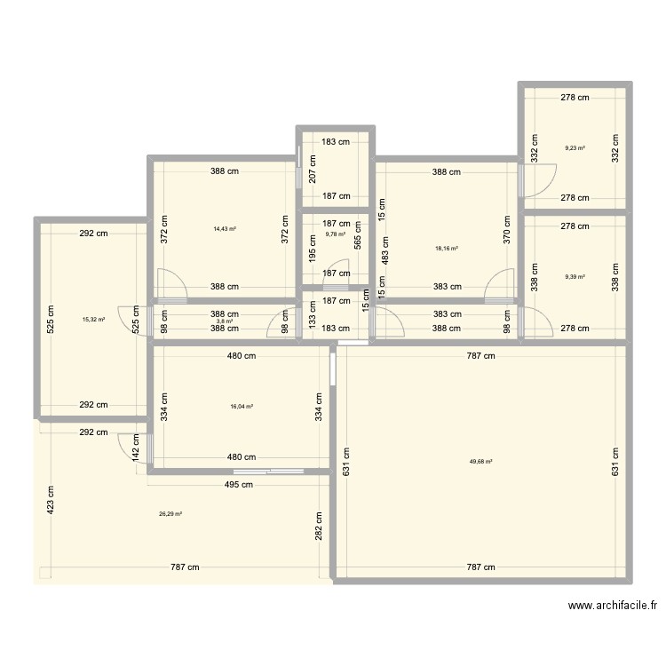 ProjetoMeioMudanca. Plan de 10 pièces et 172 m2