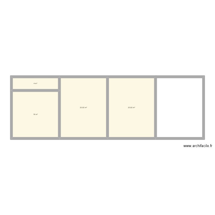 bungl apspts. Plan de 4 pièces et 62 m2