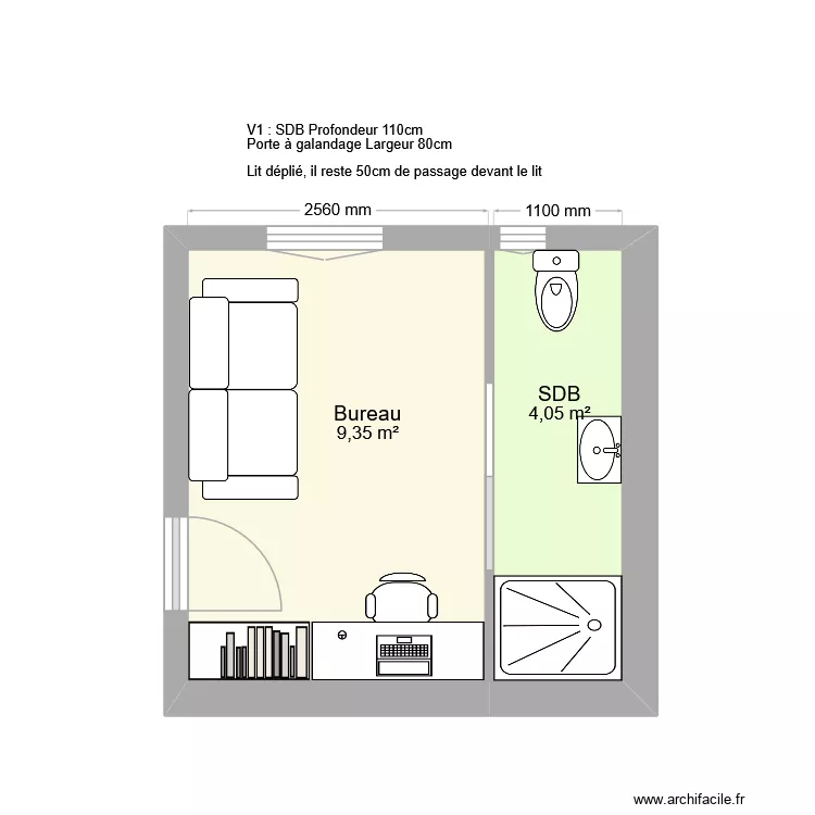 26 Massena. Plan de 2  et 13 m²