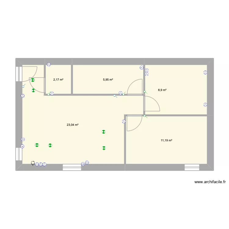 Arcey. Plan de 5 et 51 m² Arcey. Plan de 5 et 51 m²