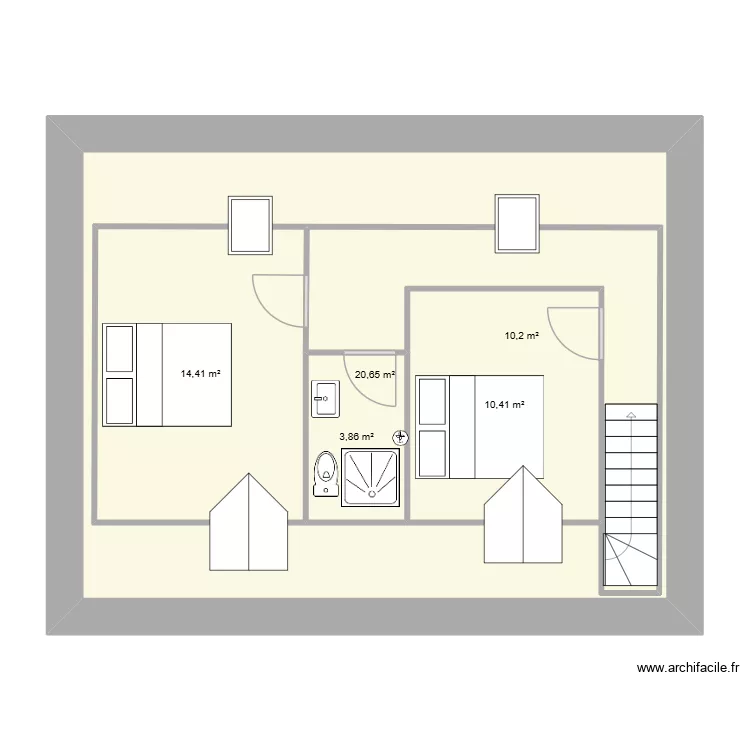 Maison Pleudihen 2i&egrave;me &eacute;tage - original JYC. Plan de 5  et 101 m²