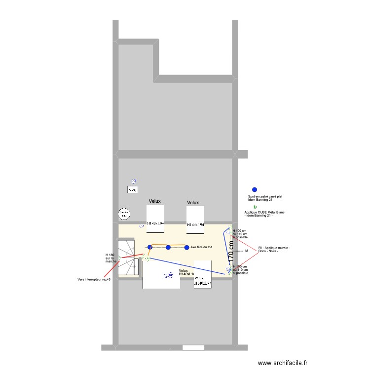 Banning 83 4e étage Elec. Plan de 4 pièces et 75 m2