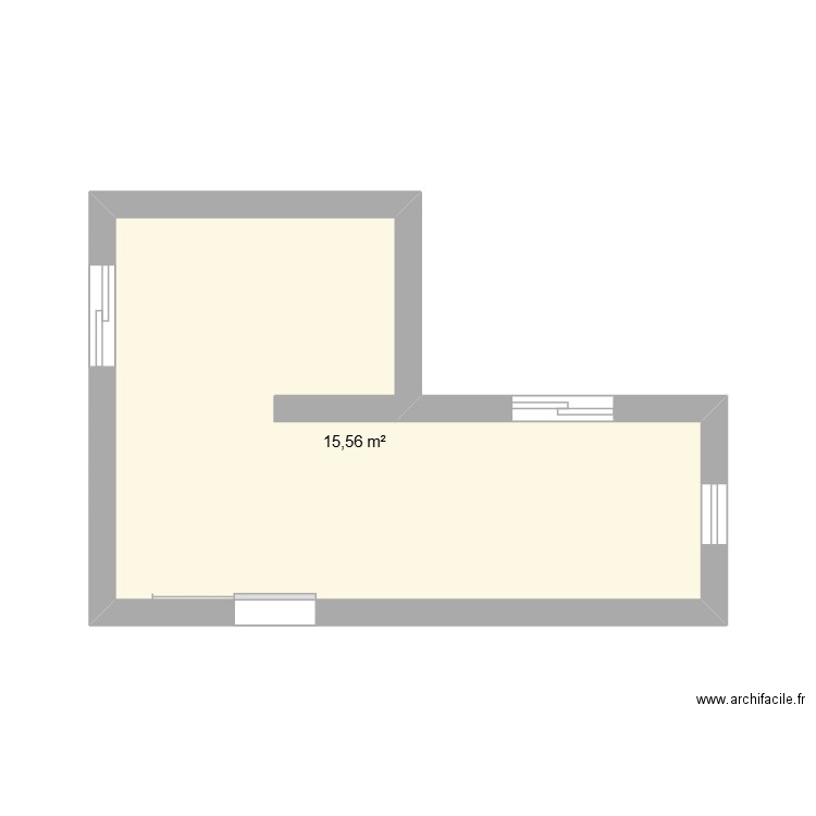 Agence de voyage. Plan de 1 pièce et 16 m2