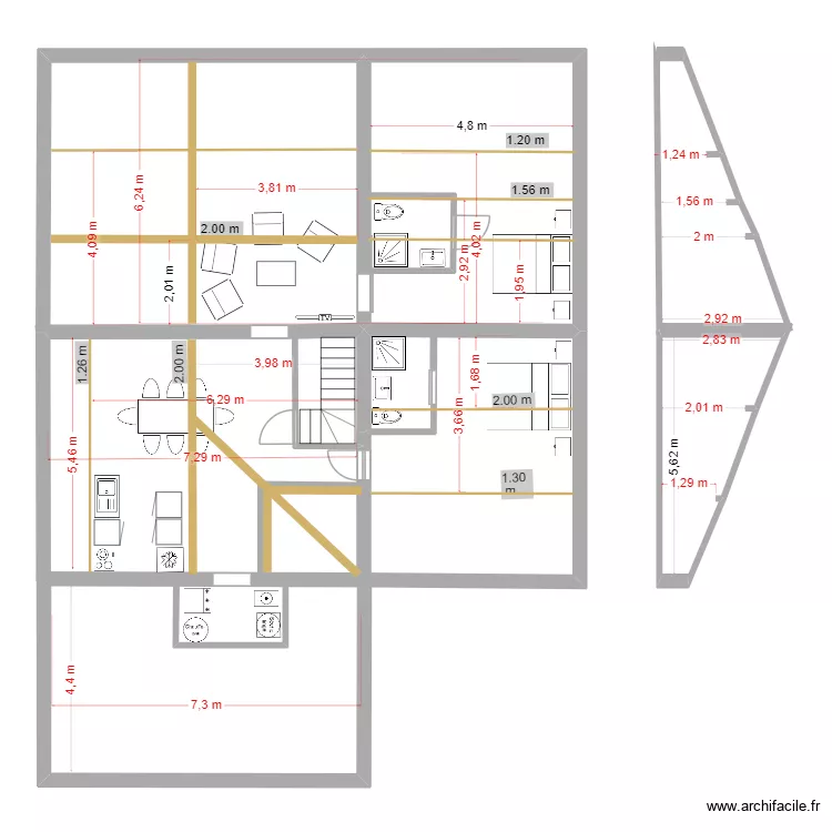 Comble saint Fulgent. Plan de 3 et 85 m² Comble saint Fulgent. Plan de 3 et 85 m²