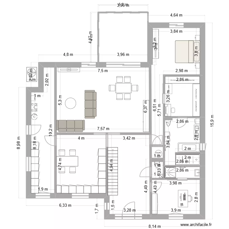 leval rev. Plan de 14  et 249 m²