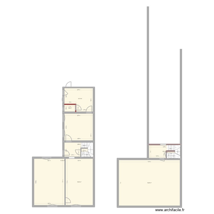 Essai. Plan de 6 pièces et 181 m2