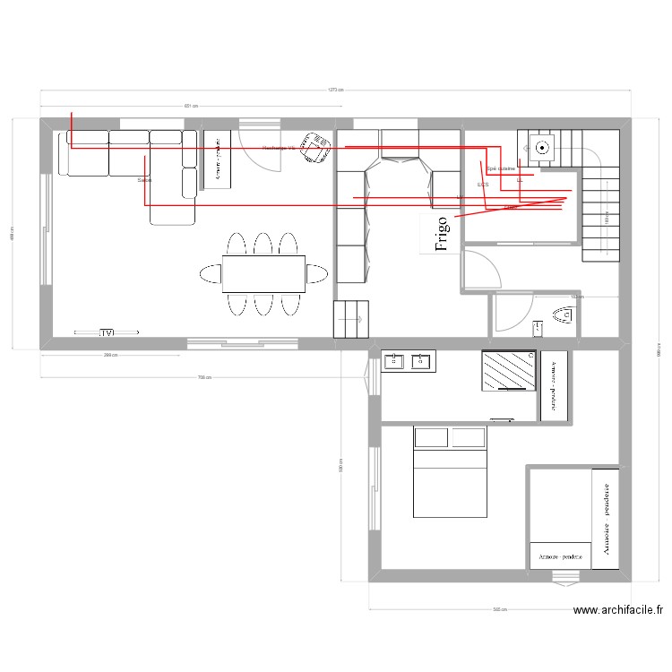 Pomper elec. Plan de 12 pièces et 128 m2