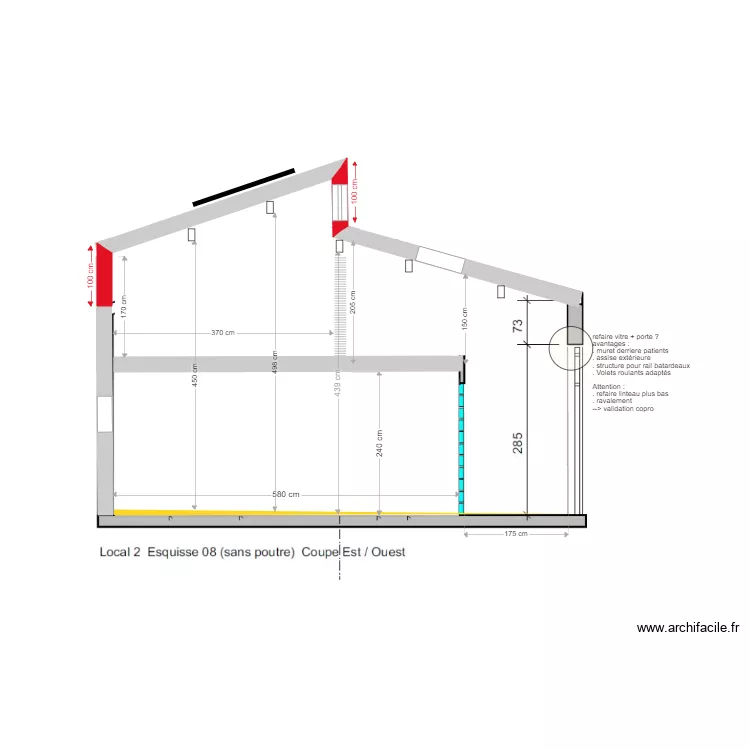 Ste Maxime Coupe r&eacute;hausse 1m mezza sud compl&egrave;te. Plan de 