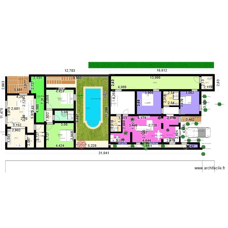 Maison ka MAmadou. Plan de 19 pièces et 273 m2