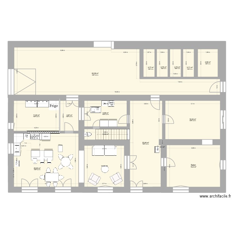 PROJET 28_12_25 V2. Plan de 31 pièces et 434 m2