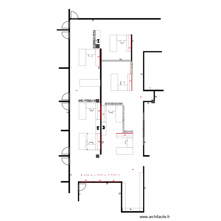 bertrand bureau pose. Plan de 