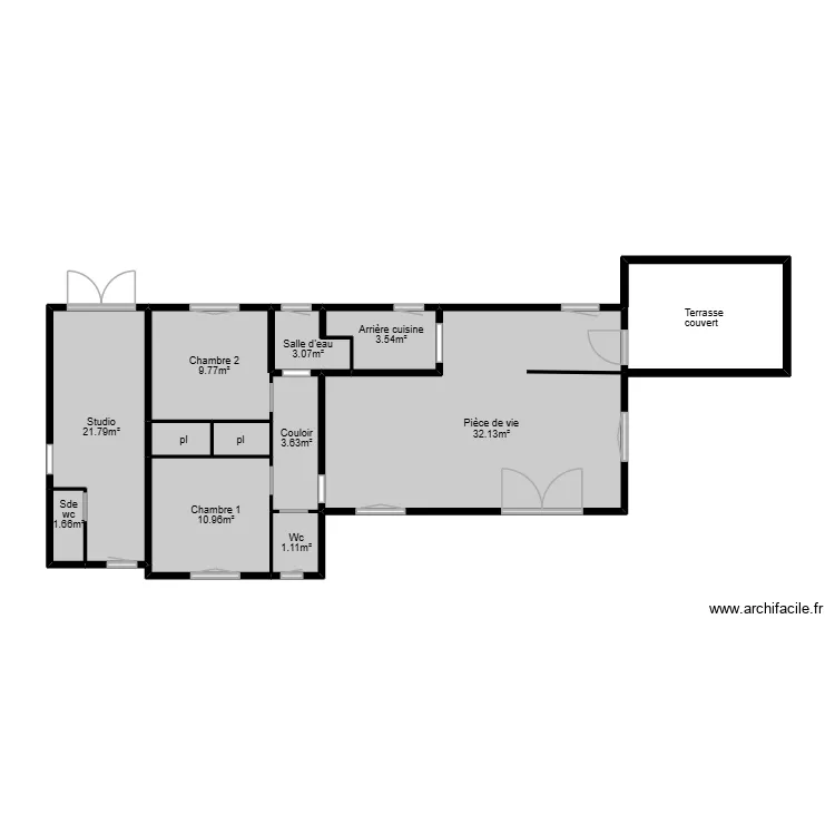Cariot mesurage. Plan de 12  et 61 m²